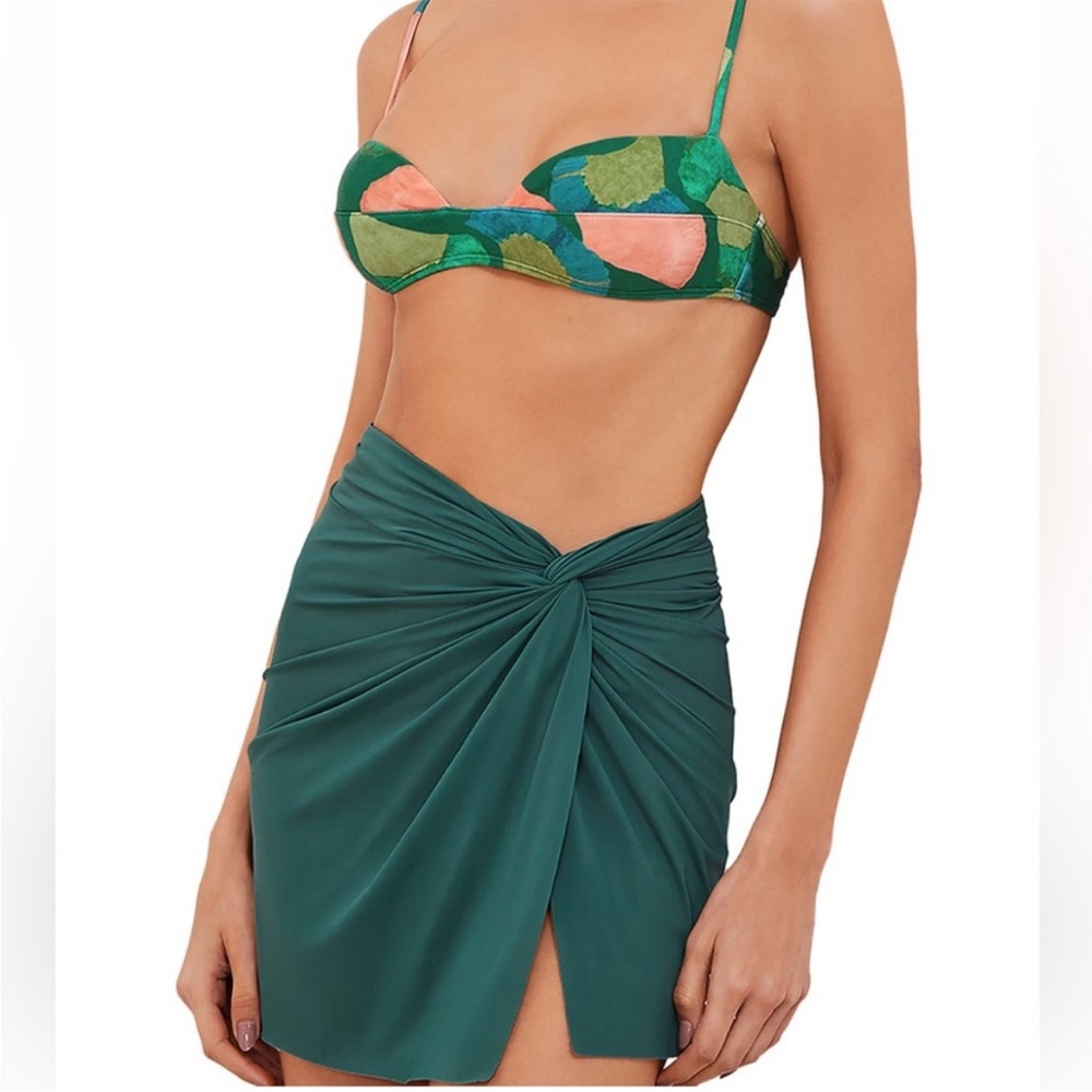 Solid karen mini skirt green swim